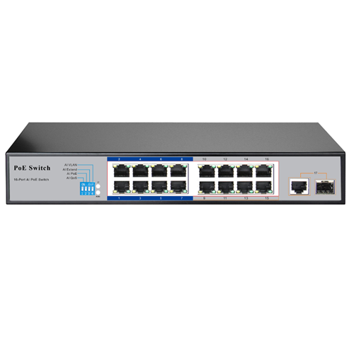 16+2 Port PoE Switch 100Mbps+1000Mbps